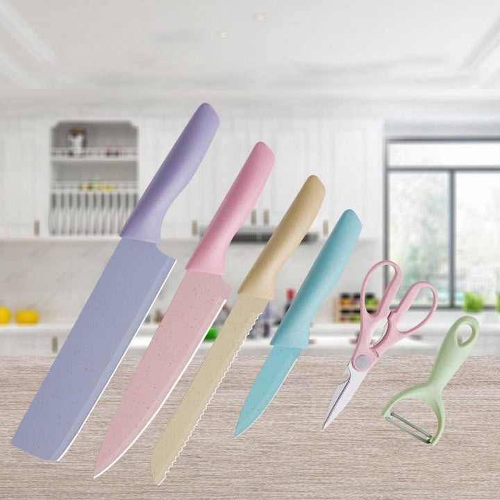 Set juego de cuchillos 6 piezas Colores Pasteles