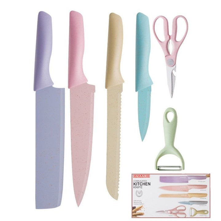 Set juego de cuchillos 6 piezas Colores Pasteles