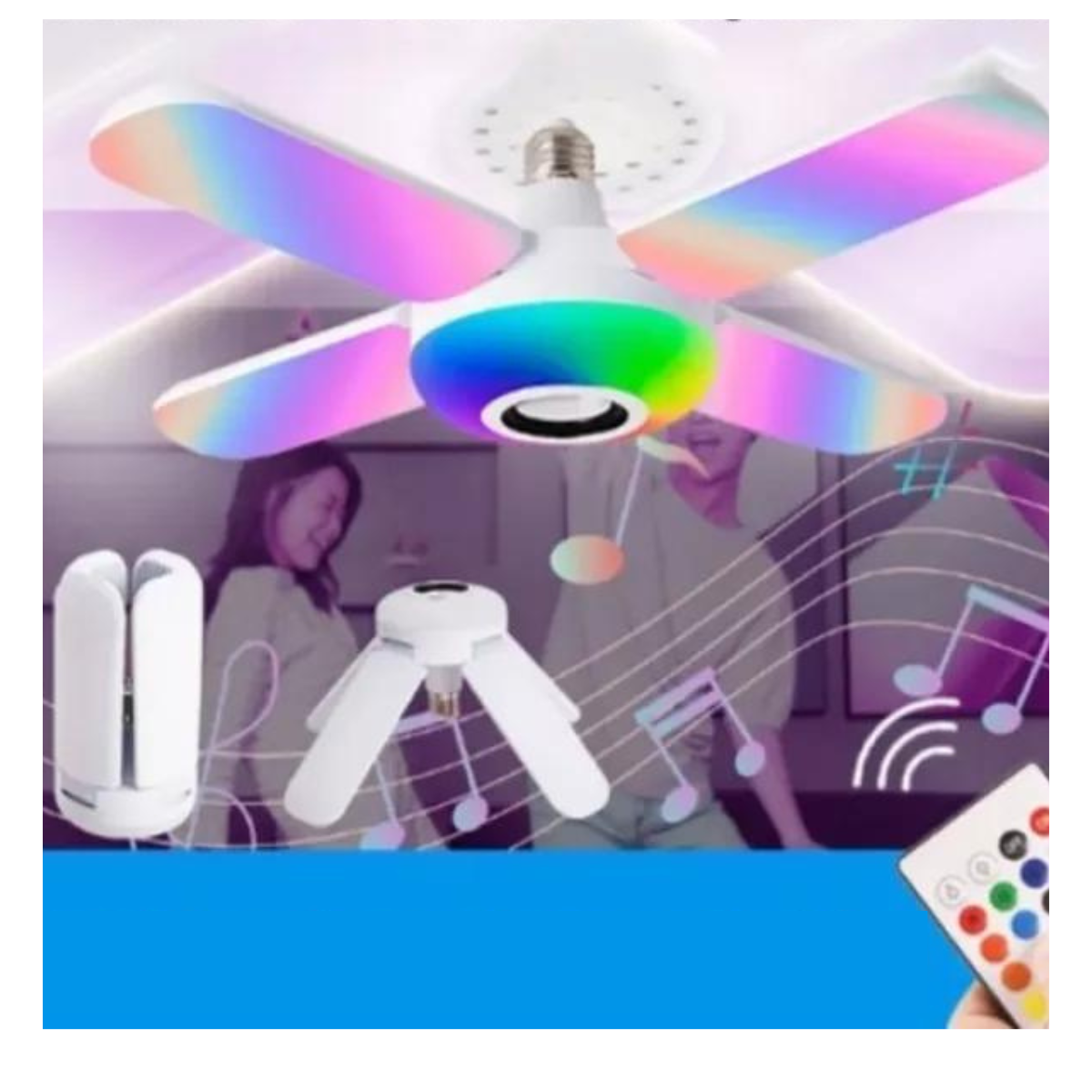 Lampara LED RGB 4 Aspas Extensibles
