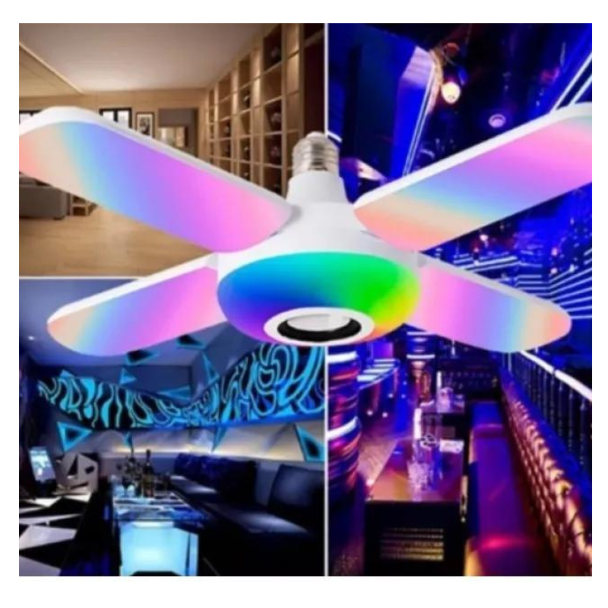 Lampara LED RGB 4 Aspas Extensibles