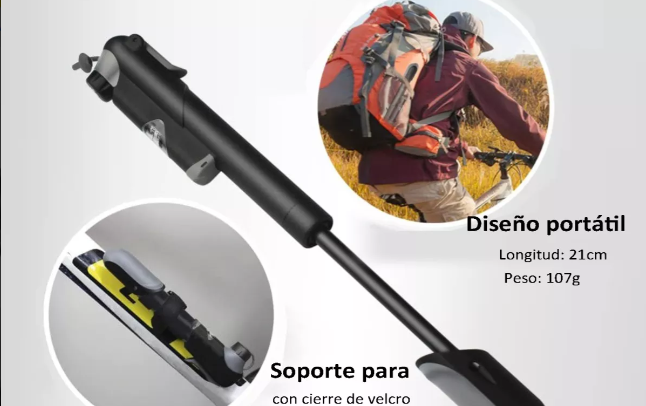 Mini Bombin Portátil con manometro