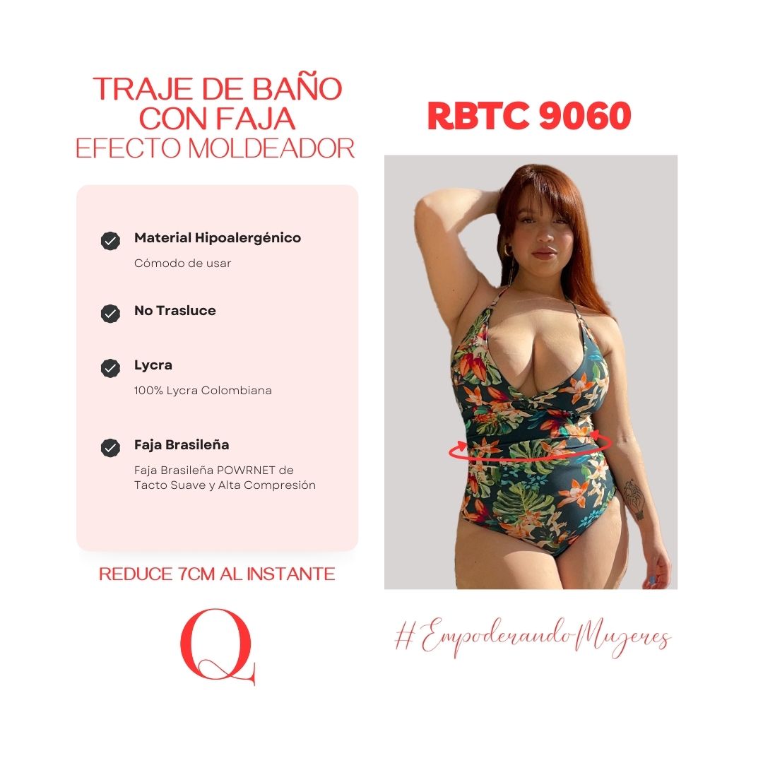 TRAJE DE BAÑO CON FAJA - SWIMSUIT COLOMBIANA