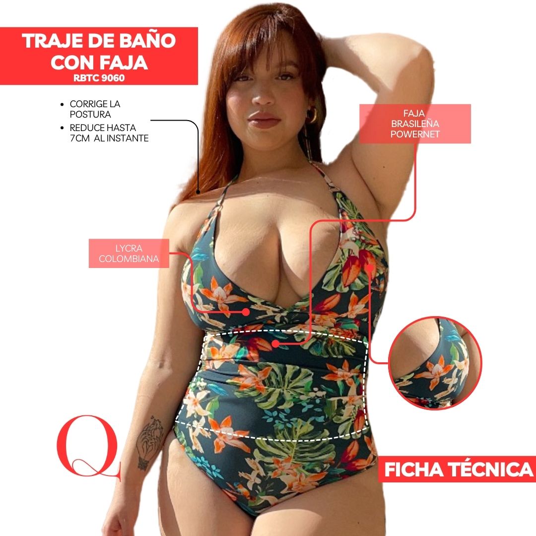 TRAJE DE BAÑO CON FAJA - SWIMSUIT COLOMBIANA
