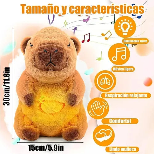 Peluche de Apego Capibara Brillante Musical