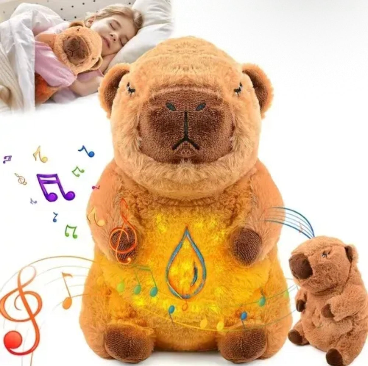 Peluche de Apego Capibara Brillante Musical
